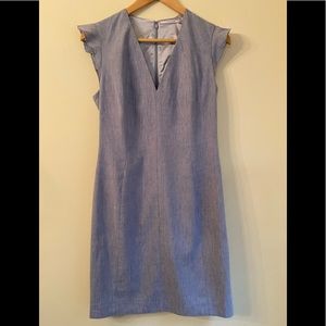T Tahari Dress Linen Size 6 Cap Sleeves